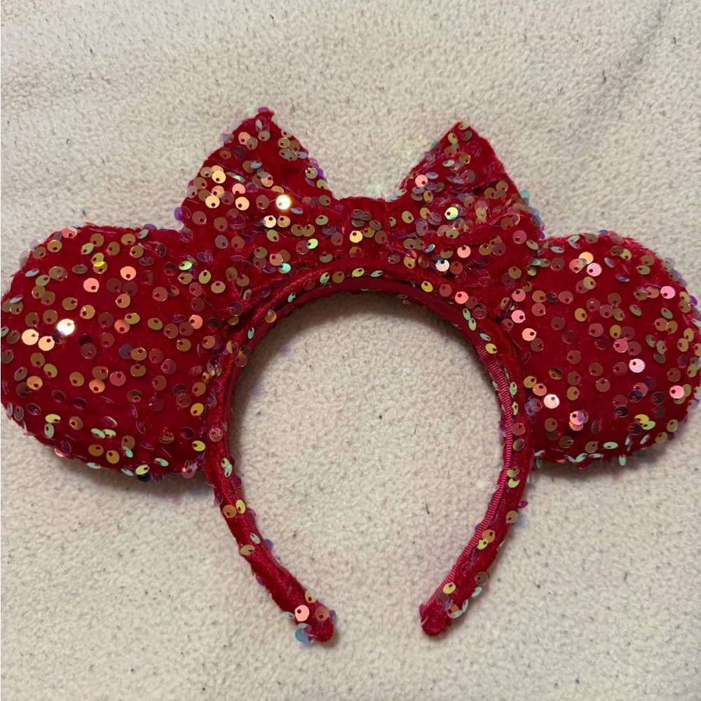 Red Sequin Minnie Ear Headband